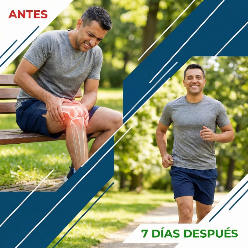 Antes y 7 días después del dolor de rodilla